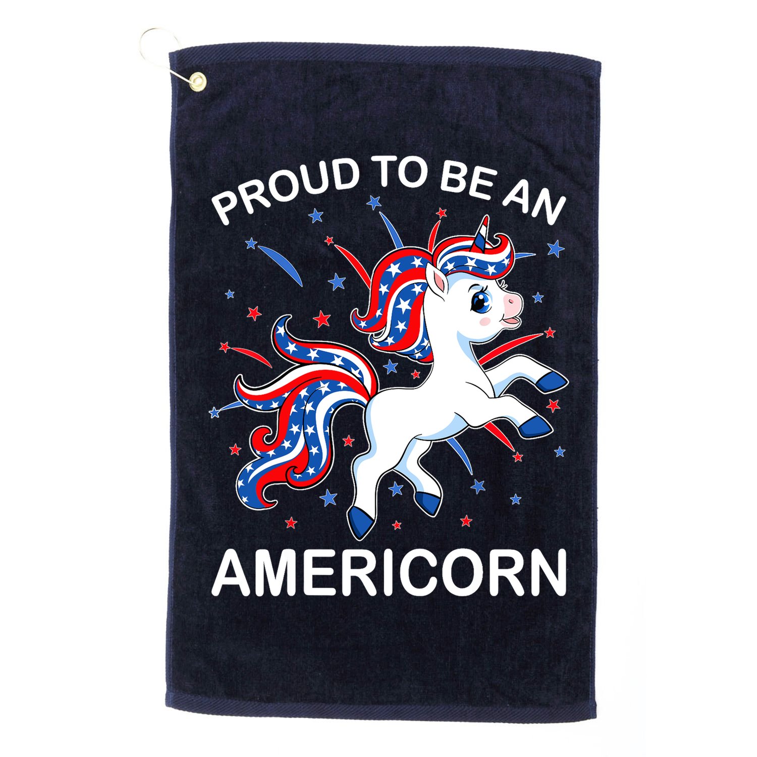 Americorn Unicorn 4th of July Girl Americorn Merica Golf Towel