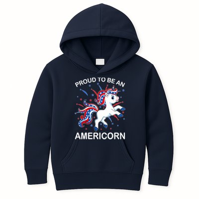 Americorn Unicorn 4th of July Girl Americorn Merica Kids Hoodie