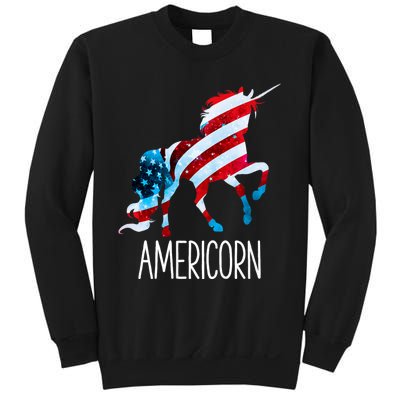 Americorn Unicorn 4th Of July Mericorn Merica Sweatshirt