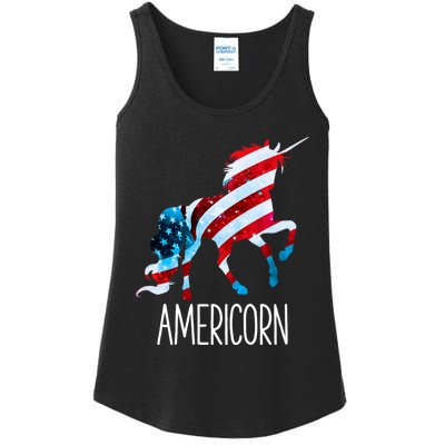 Americorn Unicorn 4th Of July Mericorn Merica Ladies Essential Tank