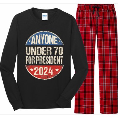 Anyone Under 70 For President 2024 Funny Election Long Sleeve Pajama Set