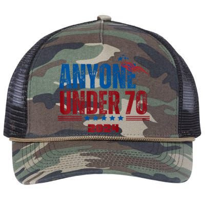 Anyone Under 70 For President Anyone Under 70 2024 Retro Rope Trucker Hat Cap