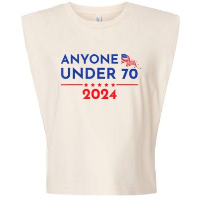 Anyone Under 70 2024 Funny Anti Biden Garment-Dyed Women's Muscle Tee