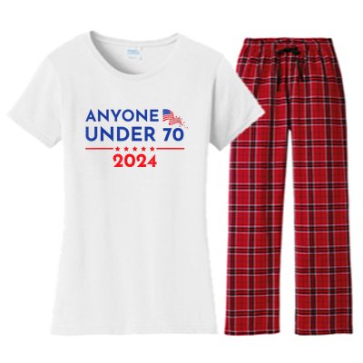 Anyone Under 70 2024 Funny Anti Biden Women's Flannel Pajama Set