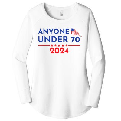 Anyone Under 70 2024 Funny Anti Biden Women's Perfect Tri Tunic Long Sleeve Shirt