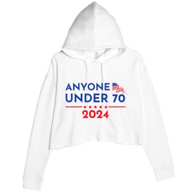 Anyone Under 70 2024 Funny Anti Biden Crop Fleece Hoodie