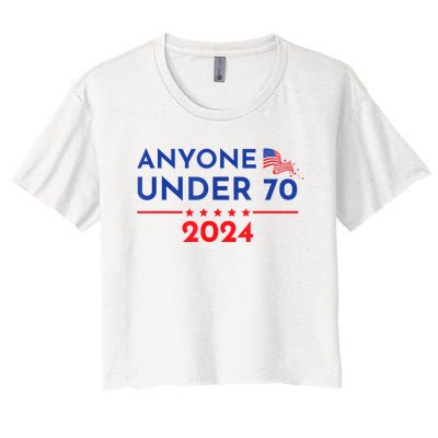 Anyone Under 70 2024 Funny Anti Biden Women's Crop Top Tee