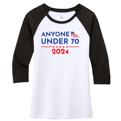 Anyone Under 70 2024 Funny Anti Biden Women's Tri-Blend 3/4-Sleeve Raglan Shirt