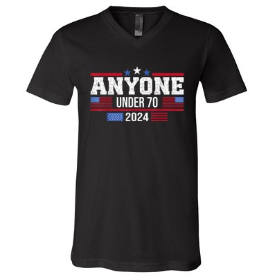 Anyone Under 70 2024 Elections Usa Vote Funny Anti Joe Biden V-Neck T-Shirt