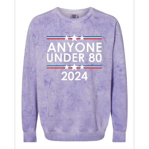 Anyone Under 80 2024 Funny Political Colorblast Crewneck Sweatshirt