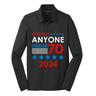 Anyone Under 80 70 2024 Election President Congress Term Silk Touch Performance Long Sleeve Polo