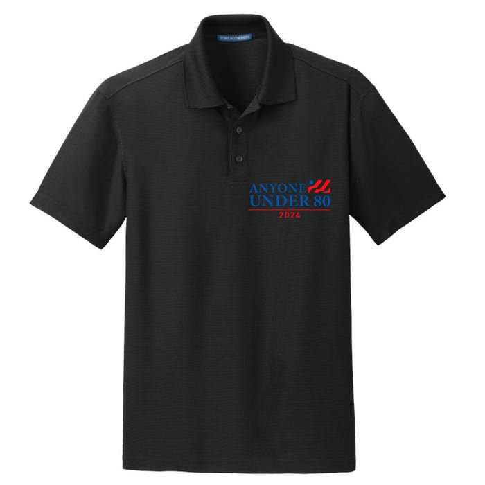 Anyone Under 80 2024 FUNNY Dry Zone Grid Polo