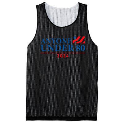 Anyone Under 80 2024 FUNNY Mesh Reversible Basketball Jersey Tank