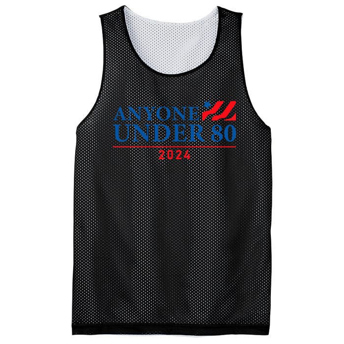 Anyone Under 80 2024 FUNNY Mesh Reversible Basketball Jersey Tank