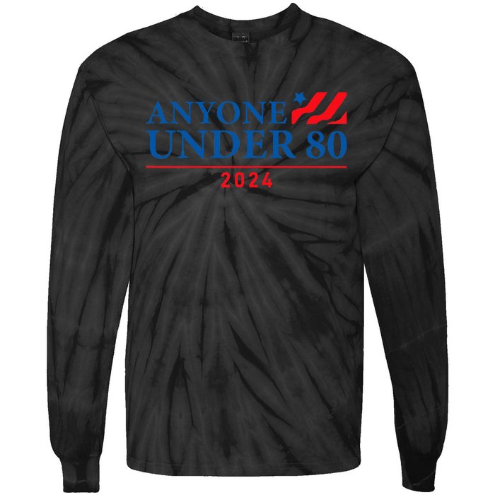 Anyone Under 80 2024 FUNNY Tie-Dye Long Sleeve Shirt