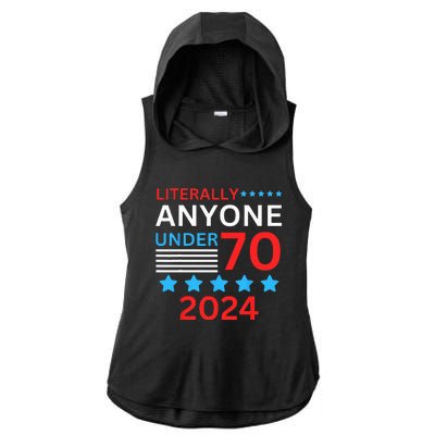 Anyone Under 80 70 2024 Election President Congress Term Ladies PosiCharge Tri-Blend Wicking Draft Hoodie Tank