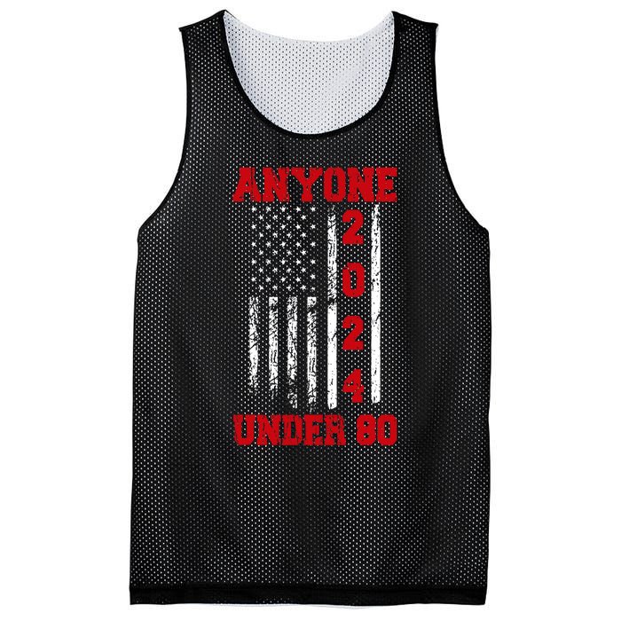 Anyone Under 80 2024 Funny Election Usa Mesh Reversible Basketball Jersey Tank