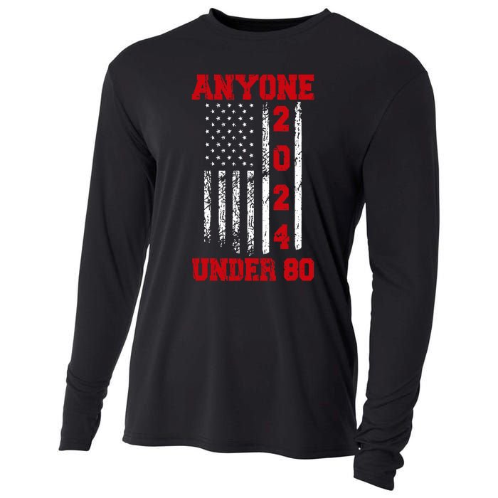 Anyone Under 80 2024 Funny Election Usa Cooling Performance Long Sleeve Crew