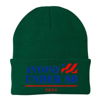 Anyone Under 80 2024 Funny Knit Cap Winter Beanie