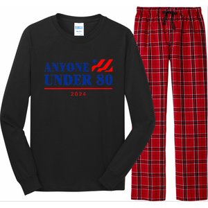 Anyone Under 80 2024 Funny Long Sleeve Pajama Set