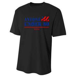 Anyone Under 80 2024 Funny Performance Sprint T-Shirt