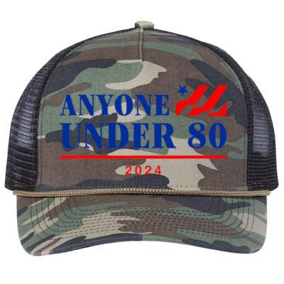 Anyone Under 80 2024 Funny Retro Rope Trucker Hat Cap