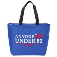 Anyone Under 80 2024 Funny Sarcastic Zip Tote Bag