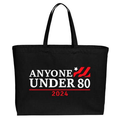 Anyone Under 80 2024 Funny Sarcastic Cotton Canvas Jumbo Tote