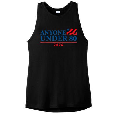 Anyone Under 80 2024 FUNNY Ladies PosiCharge Tri-Blend Wicking Tank