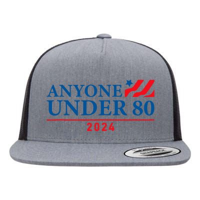 Anyone Under 80 2024 FUNNY Flat Bill Trucker Hat