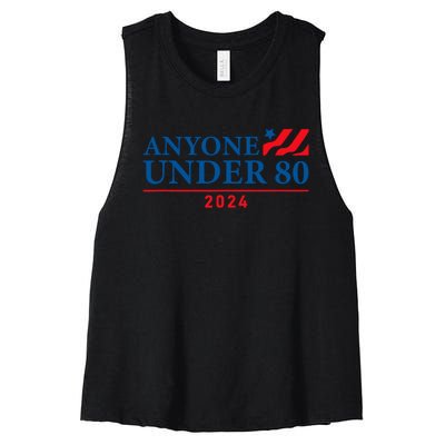 Anyone Under 80 2024 FUNNY Women's Racerback Cropped Tank