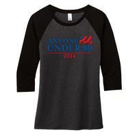 Anyone Under 80 2024 FUNNY Women's Tri-Blend 3/4-Sleeve Raglan Shirt