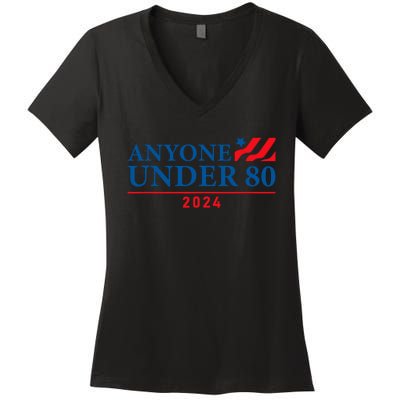 Anyone Under 80 2024 FUNNY Women's V-Neck T-Shirt