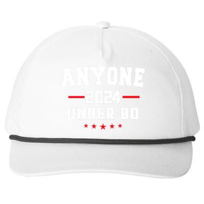 Anyone Under 80 2024 Funny Snapback Five-Panel Rope Hat