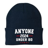 Anyone Under 80 2024 Funny Knit Cap Winter Beanie