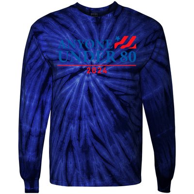 Anyone Under 80 2024 FUNNY Tie-Dye Long Sleeve Shirt