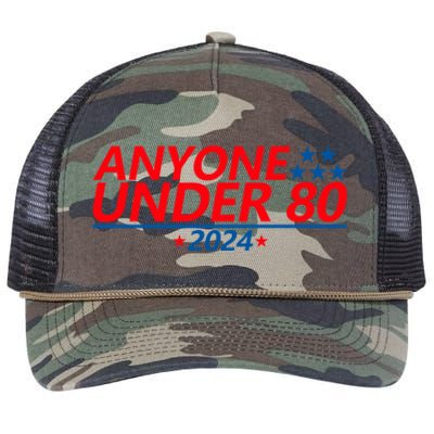 Anyone Under 80 2024 Funny Retro Rope Trucker Hat Cap