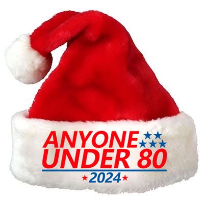 Anyone Under 80 2024 Funny Premium Christmas Santa Hat