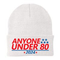 Anyone Under 80 2024 Funny Knit Cap Winter Beanie