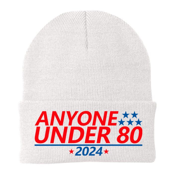 Anyone Under 80 2024 Funny Knit Cap Winter Beanie