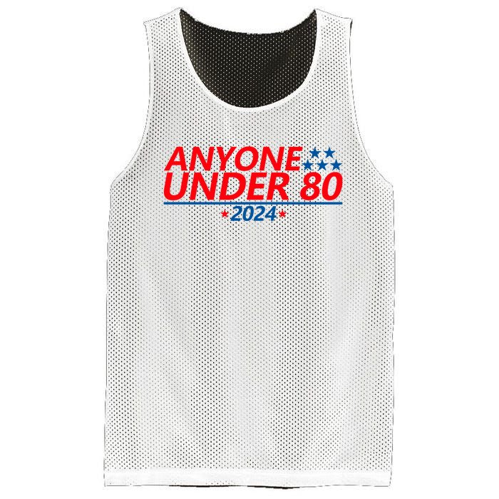 Anyone Under 80 2024 Funny Mesh Reversible Basketball Jersey Tank