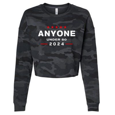 Anyone Under 80 2024 FUNNY Cropped Pullover Crew