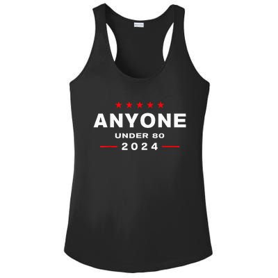 Anyone Under 80 2024 FUNNY Ladies PosiCharge Competitor Racerback Tank