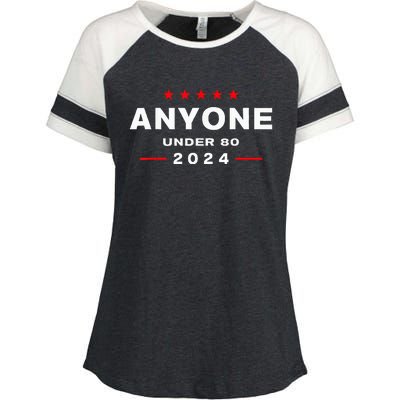 Anyone Under 80 2024 FUNNY Enza Ladies Jersey Colorblock Tee