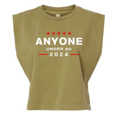 Anyone Under 80 2024 FUNNY Garment-Dyed Women's Muscle Tee