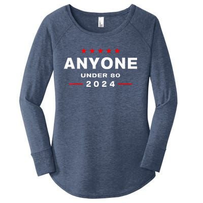 Anyone Under 80 2024 FUNNY Women's Perfect Tri Tunic Long Sleeve Shirt