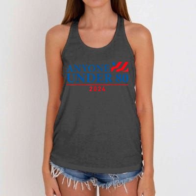 Anyone Under 80 2024 FUNNY Women's Knotted Racerback Tank