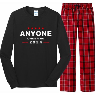 Anyone Under 80 2024 FUNNY Long Sleeve Pajama Set