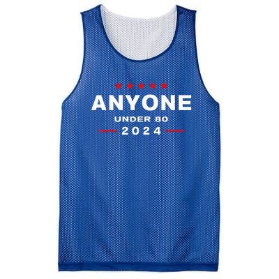 Anyone Under 80 2024 FUNNY Mesh Reversible Basketball Jersey Tank