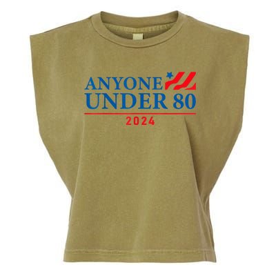 Anyone Under 80 2024 FUNNY Garment-Dyed Women's Muscle Tee